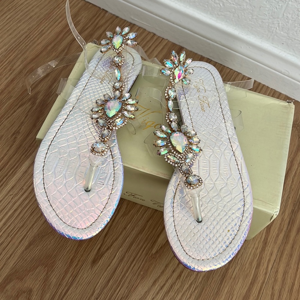 Clear jewel sandals